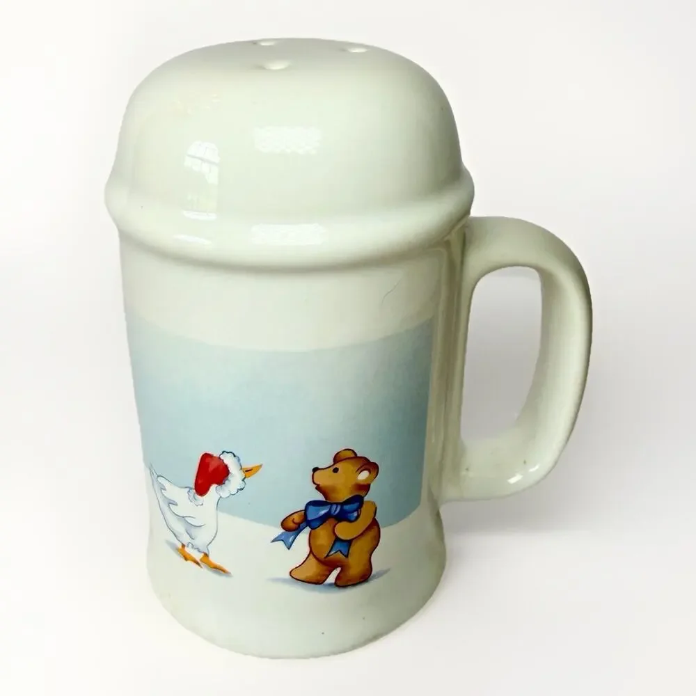 Vintage House Of‎ Lloyd 1989 Country Goose/Duck Bear Salt Shaker & Spoon Rest